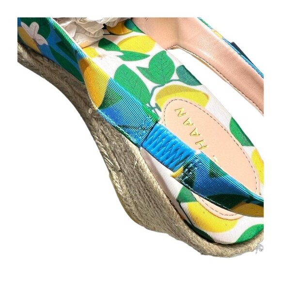 Cole Haan Womens Blue Floral Slingback Espadrille Wedge  Cole Haan Womens Blue Floral Sling back Espadrille Wedge Sandals Sz 7.5 New
